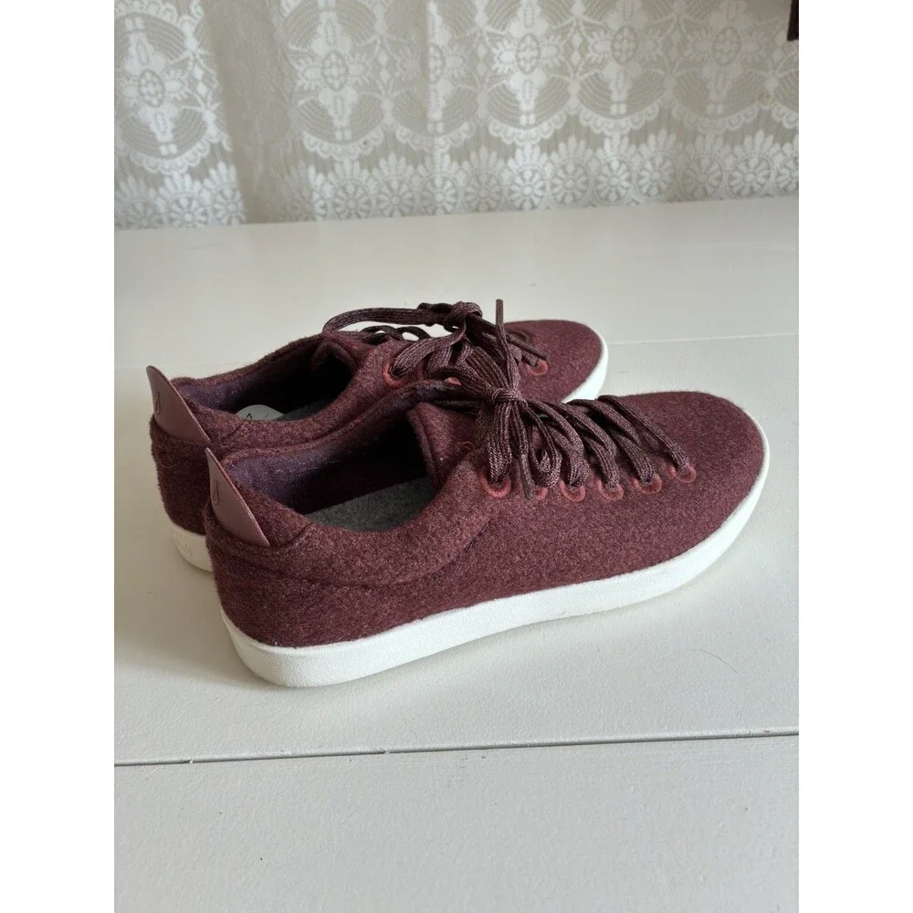 Allbirds Women’s US 7 Wool Piper Burgundy Lace-Up Lightweight Sneaker Shoes
